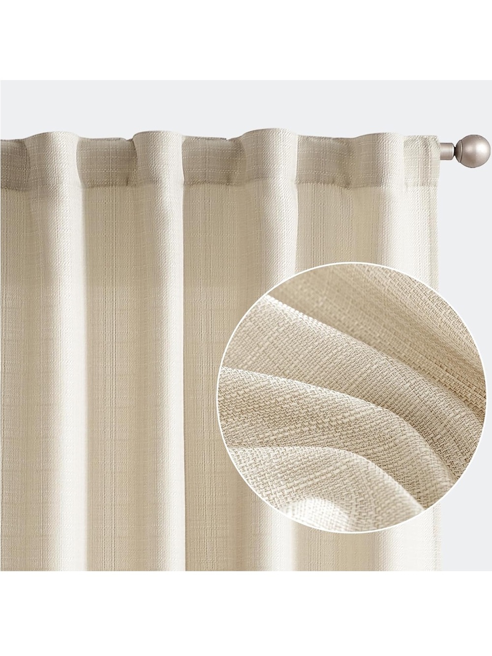 Cream Textured Curtain Panel -